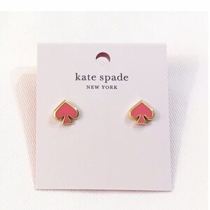 Kate Spade Pink and Gold Spade Earrings